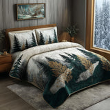 Set di Biancheria da Letto Trapuntata 3 Pezzi Sentiero della Foresta