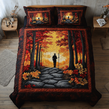 Set di Biancheria da Letto Trapuntata 3 Pezzi Sentiero della Foresta