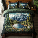 Set di Biancheria da Letto Trapuntata 3 Pezzi Panorama della Foresta