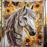 Viandante della Foresta Quilt Artistico da Parete