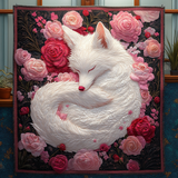 Volpe e Fiori Coperta Trapuntata