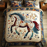 Set di Biancheria da Letto Trapuntata 3 Pezzi Galoppo della Libertà