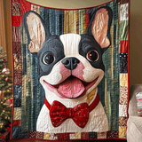 Natale del Bulldog Francese Coperta Trapuntata