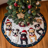 Gioia delle Feste del Bouledogue Francese Copri Base per Albero di Natale Trapuntato