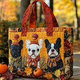 Bouledogue Francese Borsa Tote Trapuntata