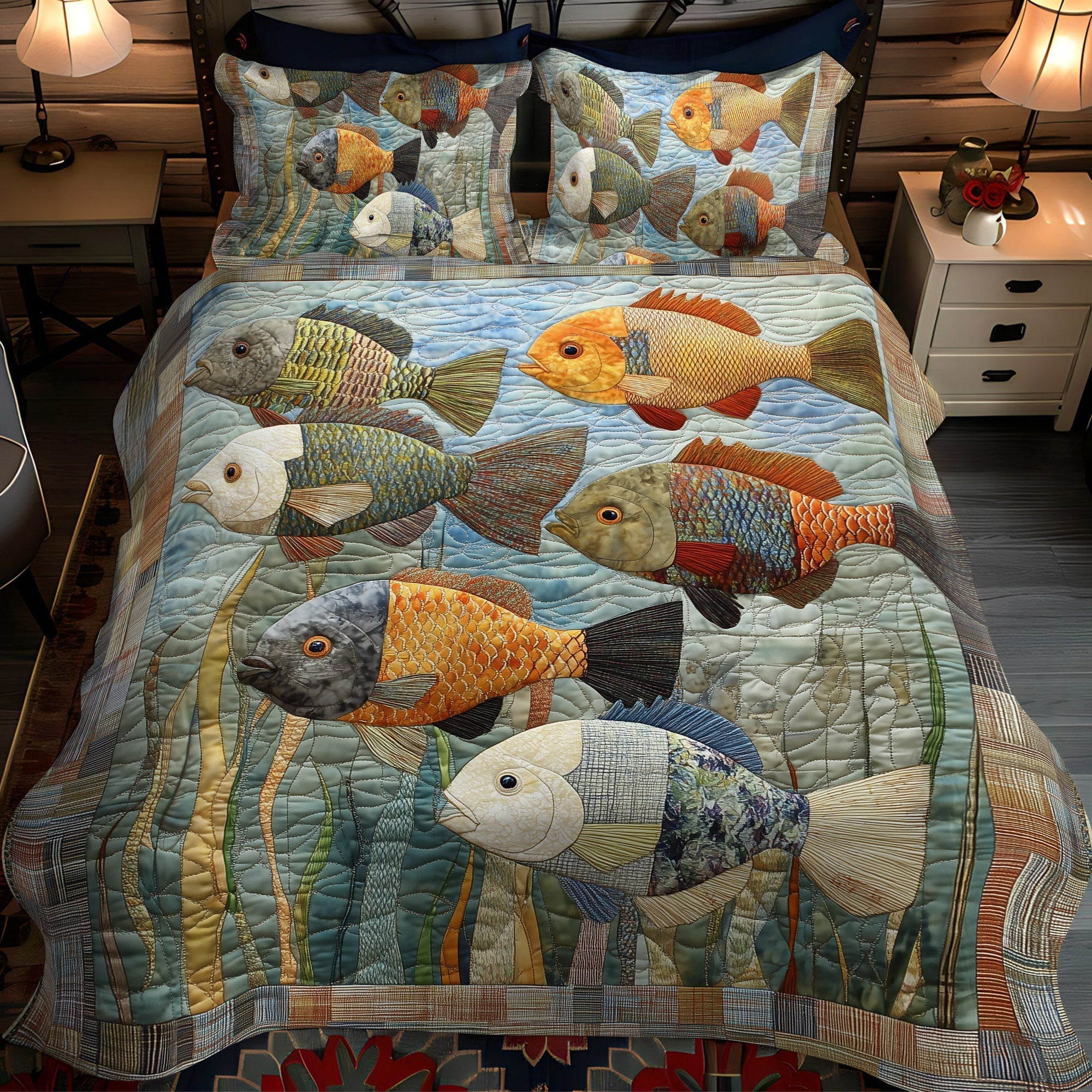 Set di Biancheria da Letto Trapuntata 3 Pezzi Bagliore di Freshwater