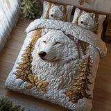 Frost Wolf 3-Piece Quilted Bedding Set NCU0DV6436