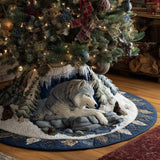 Tana del Lupo nel Gelo Copri Base per Albero di Natale Trapuntato