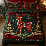 Set di Biancheria da Letto Trapuntata 3 Pezzi Foresta Ghiacciata