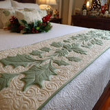 Foglie Brinate Runner da Letto Trapuntato
