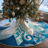 Sogni del Mare Ghiacciato Copri Base per Albero di Natale Trapuntato
