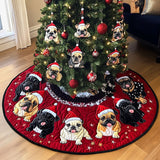 Bulldog Ghiacciato Copri Base per Albero di Natale Trapuntato