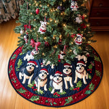 Husky Ghiacciato Copri Base per Albero di Natale Trapuntato
