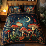 Set di Biancheria da Letto Trapuntata 3 Pezzi Foresta del Fungo