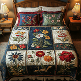 Set di Biancheria da Letto Trapuntata 3 Pezzi Fascino del Giardino
