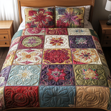 Set di Biancheria da Letto Trapuntata 3 Pezzi Fascino del Giardino