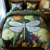 Set di Biancheria da Letto Trapuntata 3 Pezzi Libellula del Giardino