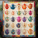 Giardino di Teiere Quilt Artistico da Parete