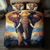 Set di Biancheria da Letto Trapuntata 3 Pezzi Elefante Gentile