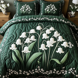 Set di Biancheria da Letto Trapuntata 3 Pezzi Giardino Gentile