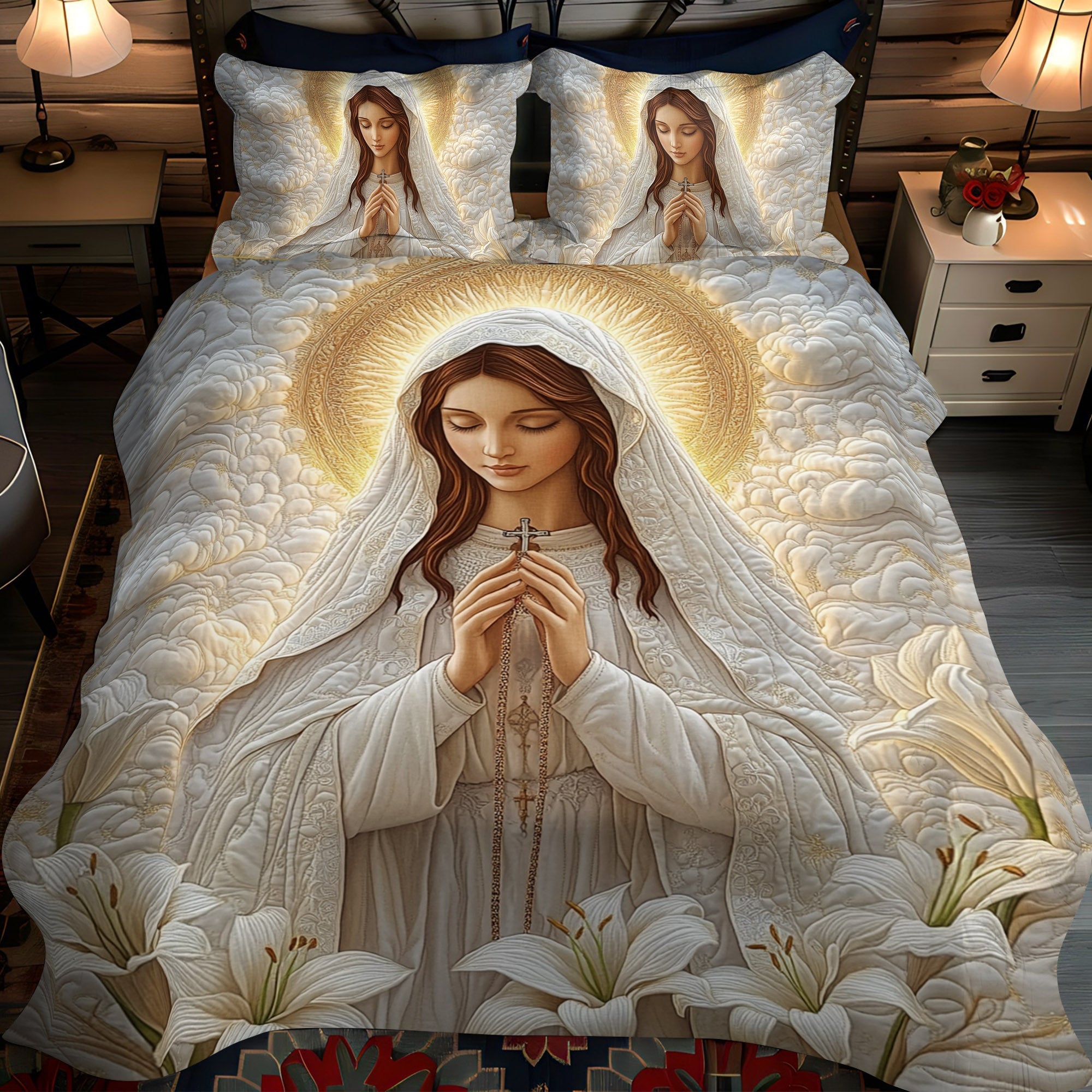 Set di Biancheria da Letto Trapuntata 3 Pezzi Gentile Mercy