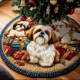 Shih Tzu Gentile Copri Base per Albero di Natale Trapuntato