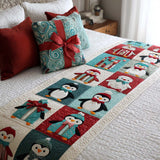 Pinguini con Regali Runner da Letto Trapuntato