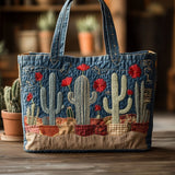 Pianta Grassa Dorata Borsa Tote Trapuntata
