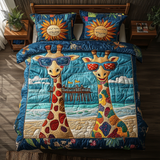Set di Biancheria da Letto Trapuntata 3 Pezzi Sentiero della Giraffa