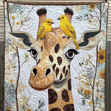 Giraffa con Amici Piumati Coperta Trapuntata