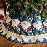 Spirito Natalizio dello Gnomo Copri Base per Albero di Natale Trapuntato