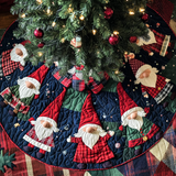 Sogni Innevati dello Gnomo Copri Base per Albero di Natale Trapuntato