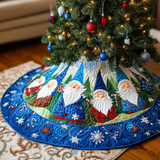 Gnomi nel Paese delle Meraviglie Copri Base per Albero di Natale Trapuntato