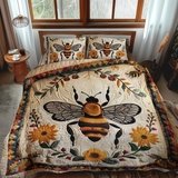 Set di Biancheria da Letto Trapuntata 3 Pezzi Ape Dorata