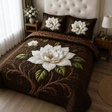Golden Magnolia 3-Piece Quilted Bedding Set NCU0DV3628