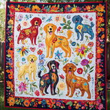 Fiesta del Golden Retriever Coperta Trapuntata