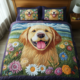 Set di Biancheria da Letto Trapuntata 3 Pezzi Avventura Dorata