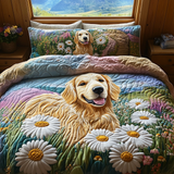 Set di Biancheria da Letto Trapuntata 3 Pezzi Avventura Dorata