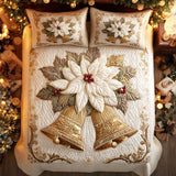 Set di Biancheria da Letto Trapuntata 3 Pezzi Dorato Fioritura