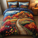 Golden Bloom Cabin 3-Piece Quilted Bedding Set NCU0VL2852