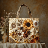 Fioritura Dorata Borsa Tote Trapuntata