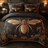 Set di Biancheria da Letto Trapuntata 3 Pezzi Ronzio Dorato