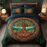 Set di Biancheria da Letto Trapuntata 3 Pezzi Chioma Dorata