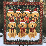 Natale Dorato Quilt Artistico da Parete