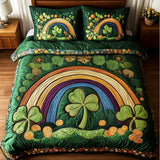 Set di Biancheria da Letto Trapuntata 3 Pezzi Arcobaleno Dorato del Trifoglio
