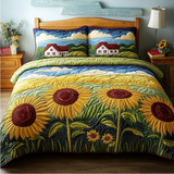 Set di Biancheria da Letto Trapuntata 3 Pezzi Campo Dorato