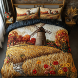 Set di Biancheria da Letto Trapuntata 3 Pezzi Campi Dorati