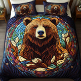 Set di Biancheria da Letto Trapuntata 3 Pezzi Dorato Fur