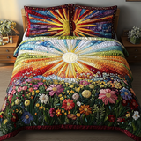 Golden Garden 3-Piece Quilted Bedding Set NCU0VL1588