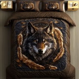 Set di Biancheria da Letto Trapuntata 3 Pezzi Sguardo Dorato